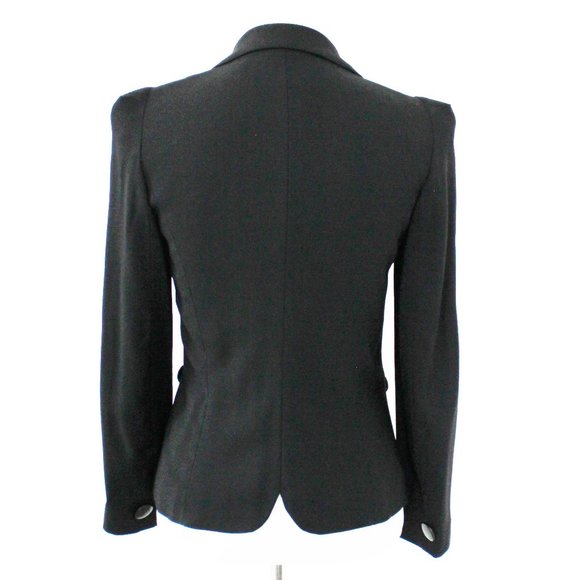 French Connection Navy Wool Vintage Blazer Suit Jacket, Size 4 Fits Like XS or 2 - Picture 4 of 10